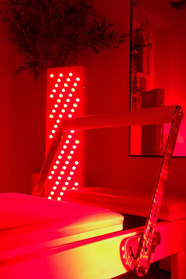 Infrared sauna LED light therapy